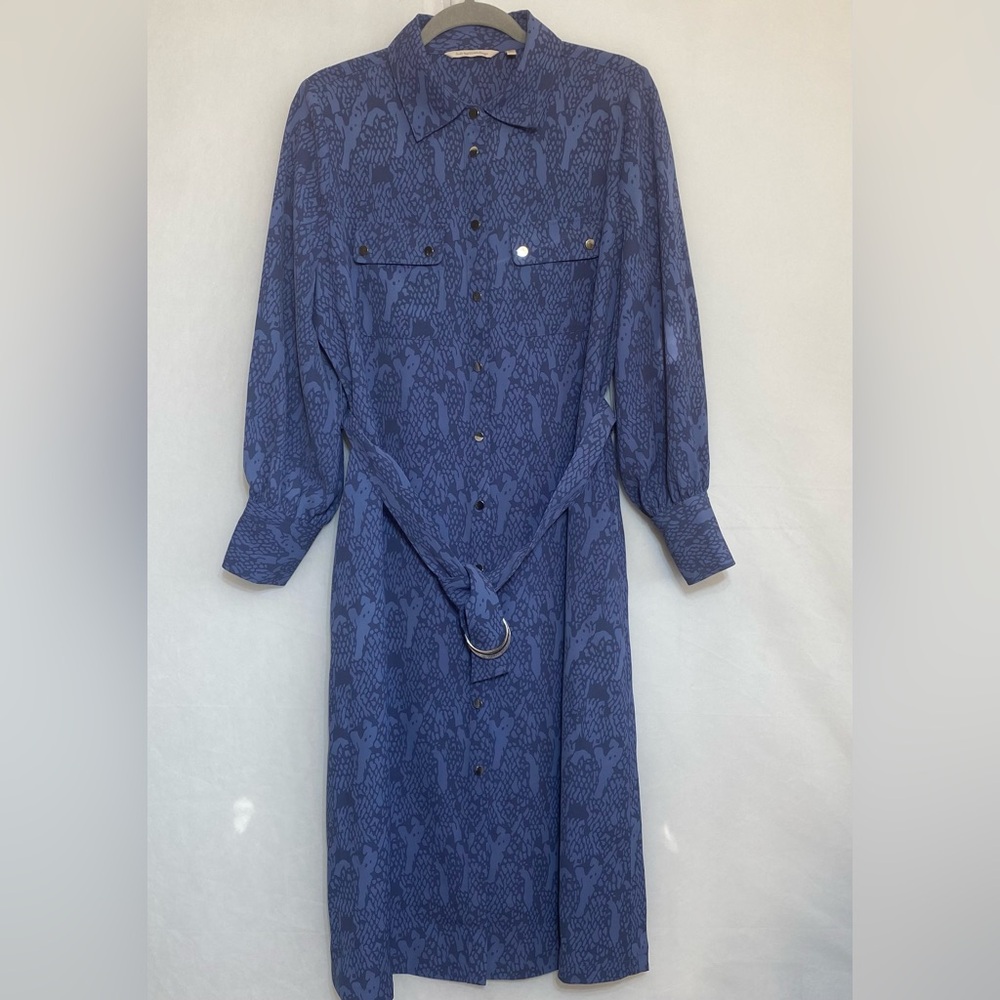 Sauce surrounding shirt, dress size, large blue reptile, print